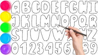 ABCDEFGHIJKLMNOPQRSTUVWXYZ, Learn ABCs and Numbers! 🎨 Easy Painting and Drawing for Kids, KS ART