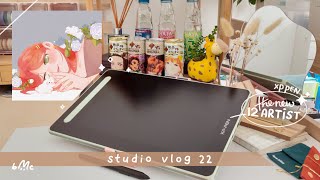 ✿ STUDIO VLOG: I got the new XPPEN artist 12! Unboxing, review, desk setup, drawing tutorial & tips