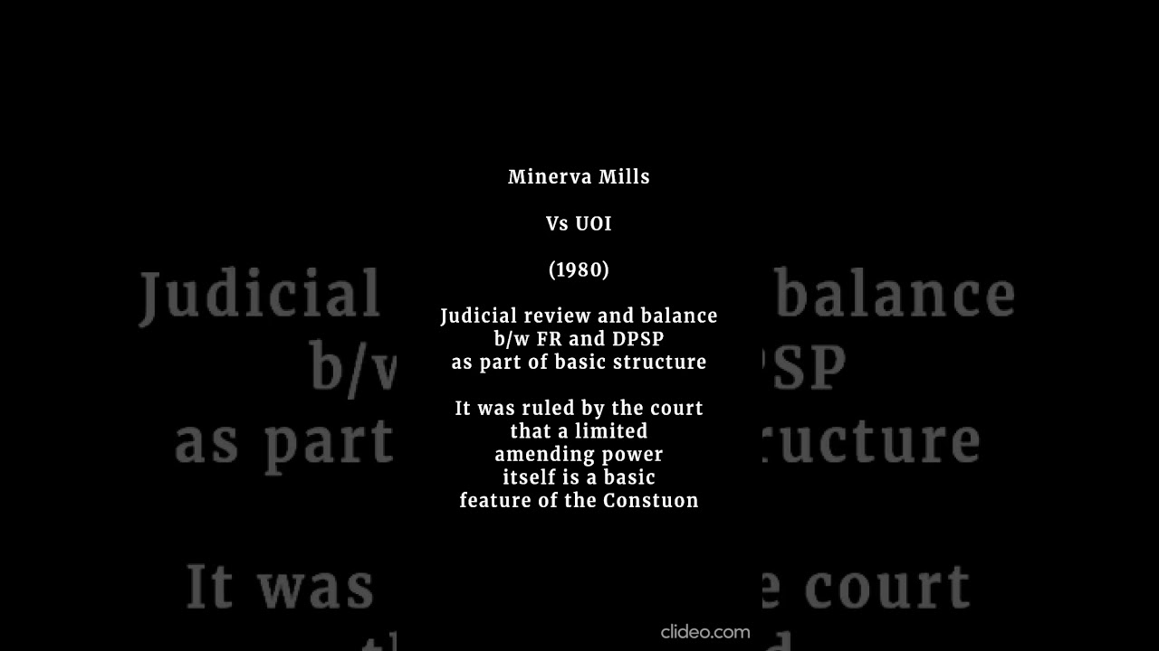 Minerva Mills vs UOI (1980): SC Upholds Judicial Review & Basic Structure of India’s Constitution