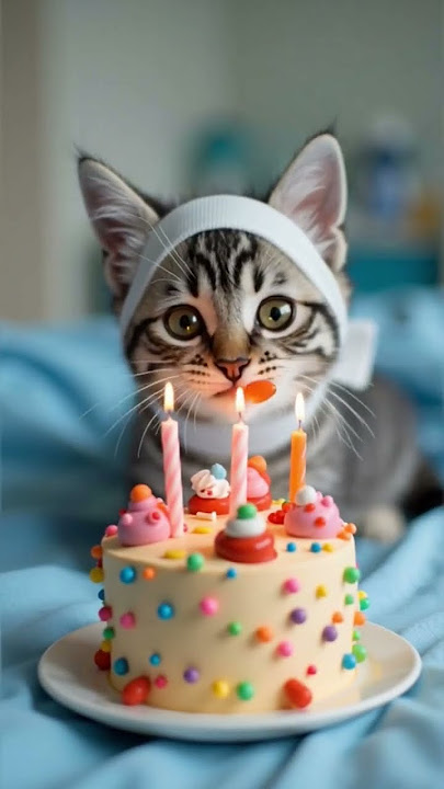 Miaw ❤️ #animalintelligence #cat #o #birthday #cute #cake #kitten #shorts