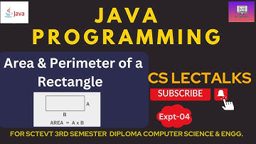 Java program to print area of a rectangle|| Sctevt java programming|| Java for diploma||(Expt-4)