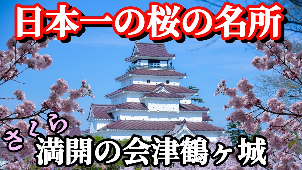 【桜満開】歴史の町会津に咲き乱れる鶴ヶ城の桜！一生に一度は見たい風景　cherry blossom  of Japan