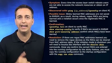 6  TSHOOT  Port Security Issue  Sticky MAC addresses not saved