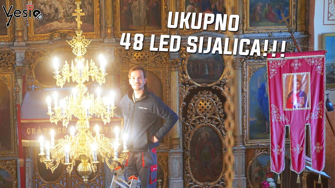 Ugradili smo nove lustere ( polijeleje )  u crkvi