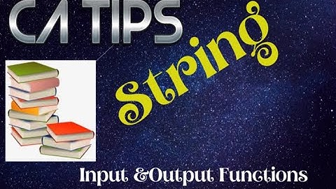 String Input Output Functions