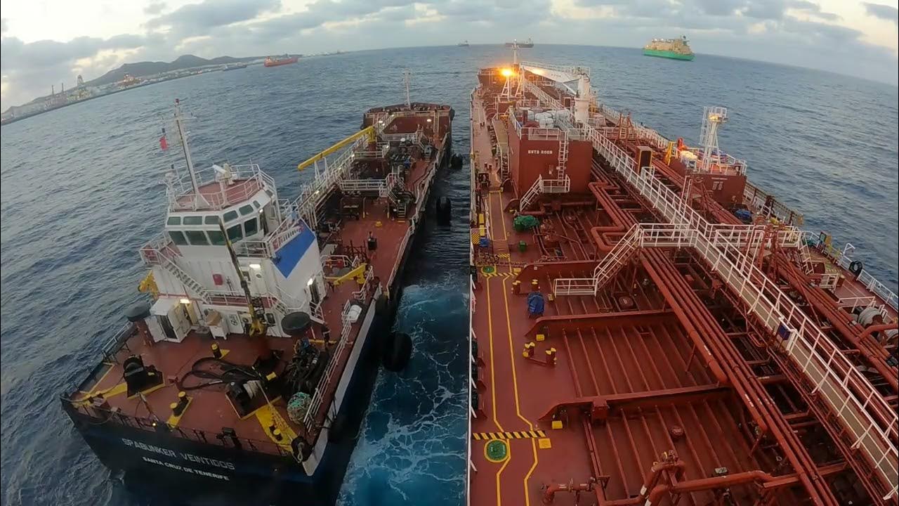 Las Palmas Bunkering Operation Bunker Barge Cast Off YouTube