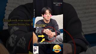 OMG😱⁉️ New pic Jungkook was snatching the spoon from Jin. but Jin's entire focus is on the food 😅😝🤣 OMG😱⁉️ New pic Jungkook was snatching the spoon from Jin. but Jin's entire focus is on the food 😅😝🤣