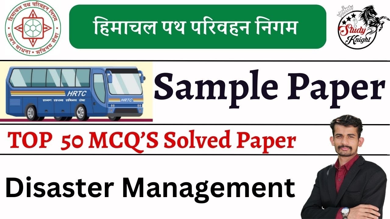 Motor vehicle act hrtc conductor syllabus 2023 hrtc conductor Disaster Management website of hrtc ll