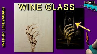 Halloween Pyrography: I have my eye on you  Wood Burning / Part 2: How to wood burn a Wine Glass