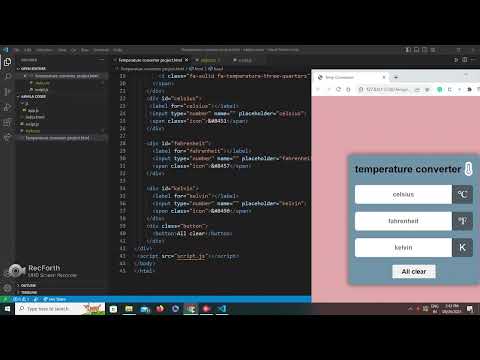 Temperature converter using HTML ,CSS ,Javascript