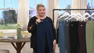 Quacker Factory Dreamjeannes Pull-On Embroidered Slim Leggings On Qvc