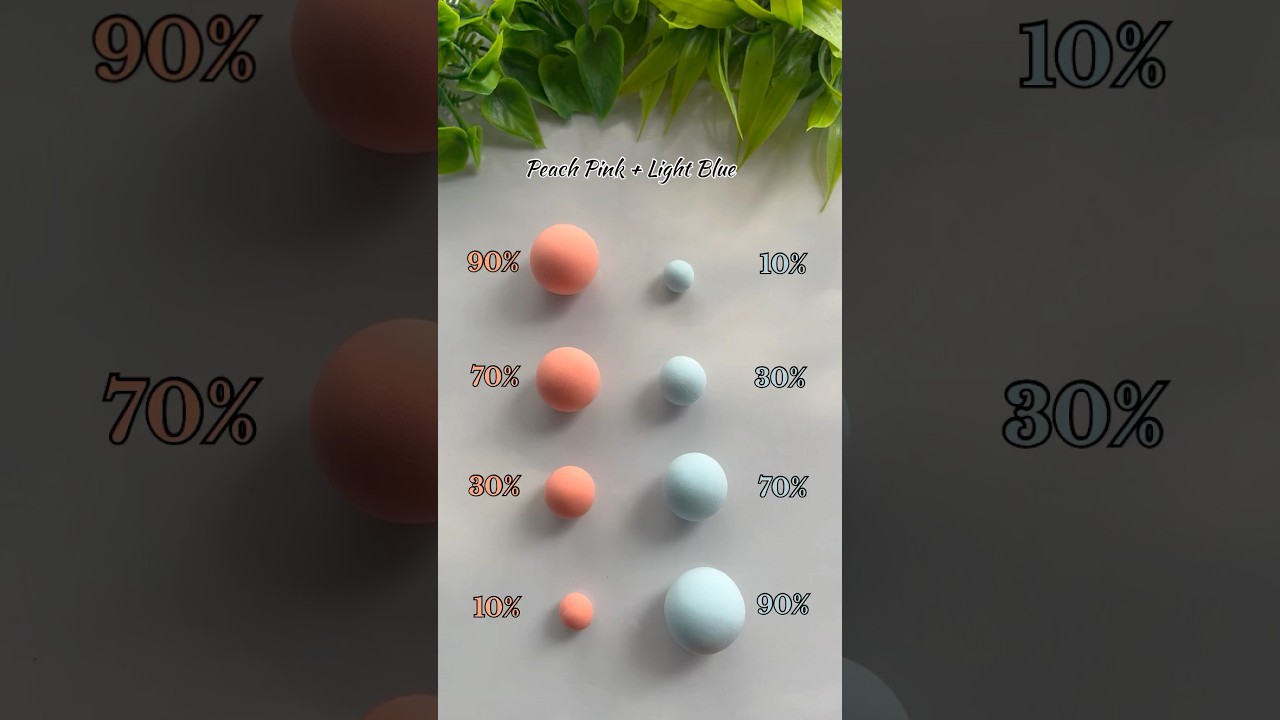 Peach Pink + Light Blue, Satisfying Colour Mix!🎨 