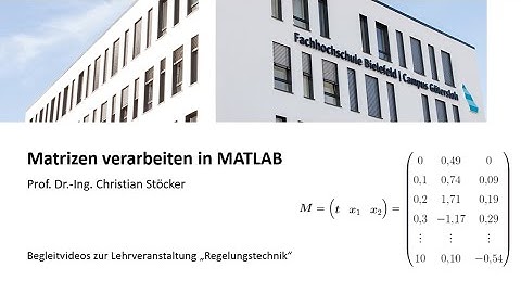 Matrizen verarbeiten in MATLAB