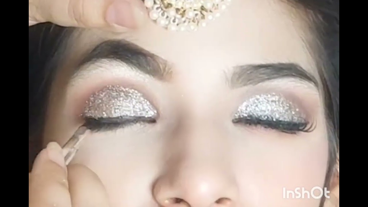 Glittery eye makeup just in 5 min bridemakeup beautiful look❤️