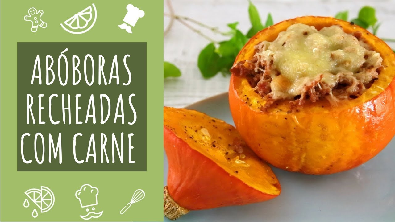 Abóboras recheadas com carne