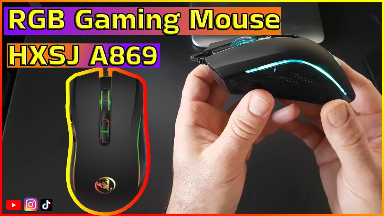 Rgb Led Gaming Mouse HXSJ A869 Uygun fiyatlı - YouTube