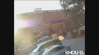 Raw video: Forklift drags down power line in Houston