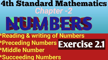 4th Standard Mathematics | Chapter-2 NUMBERS Exercise 2.1 | Complete Explanation and Solutions