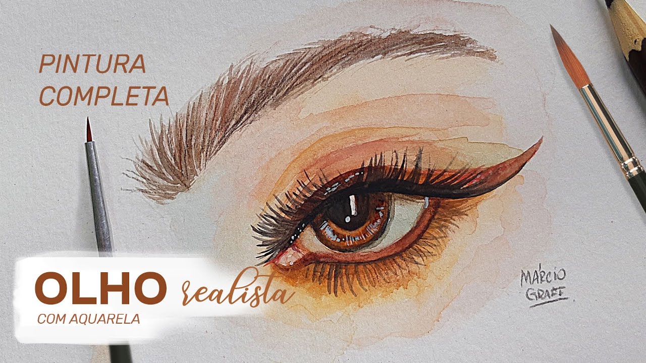 Tutorial Aquarela: como pintar os olhos passo a passo