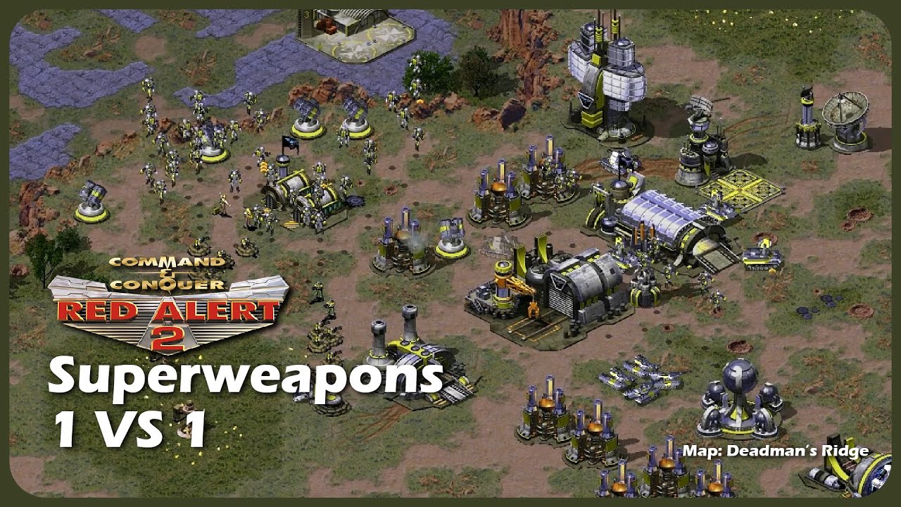 Red alert 2 | Map - Deadman's Ridge | 1 vs 1 with SUPERWEAPONS (Brutal enemy)