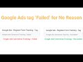 Why Google Ads Tag Status Show 'Failed' For No Reason and Solutions - Google Analytics - Tag Manager