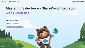 WEBINAR | Mastering Salesforce SharePoint Integration with CloudFiles | Get Started Now!