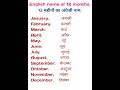 January February Months Name January February Months Name Spelling English To Hindi 