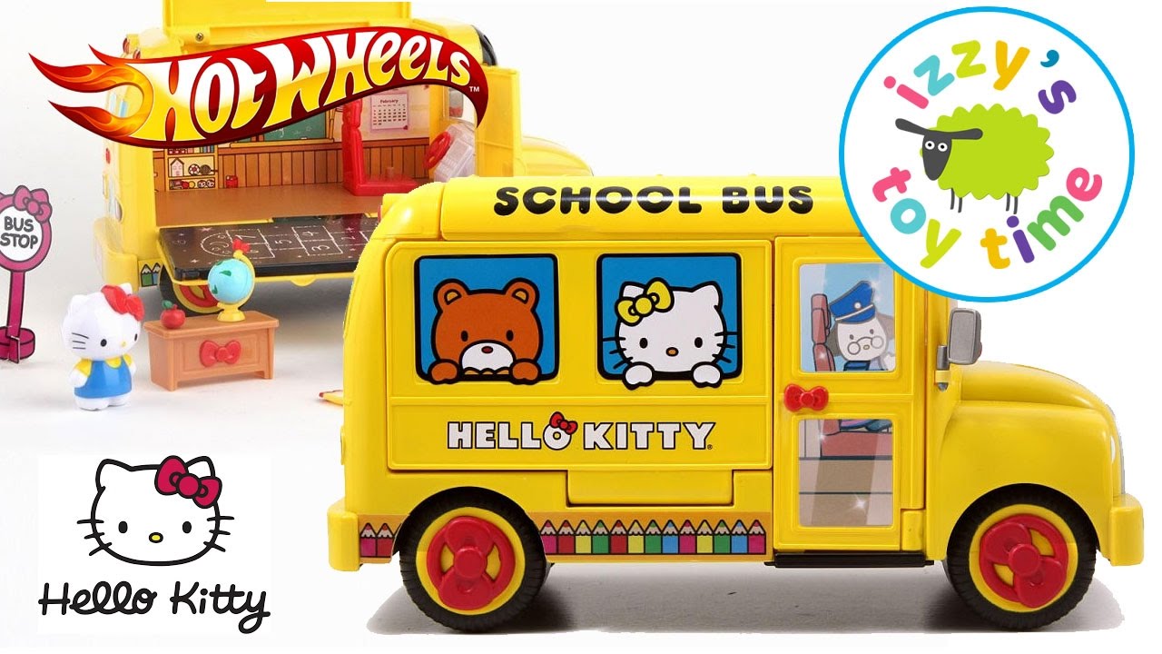Cars Hello  Kitty  School Bus  with Hot Wheels Fast Lane 