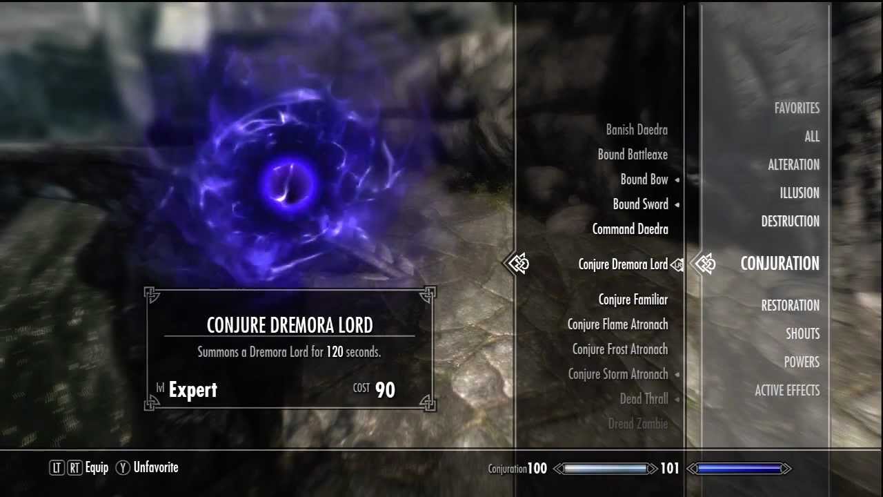 skyrim conjure dremora lord or storm atronach