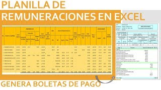 Planilla de remuneraciones y boletas de pago en Excel