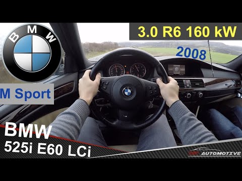 BMW 525i E60 LCi (2008) POV Test Drive + Acceleration 0 - 230 km/h