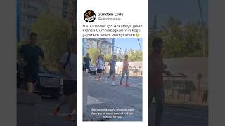 Fransa Cumhurbaşkanının Ankarada Koşu Yaparken Selam Verdiği Adam 😂