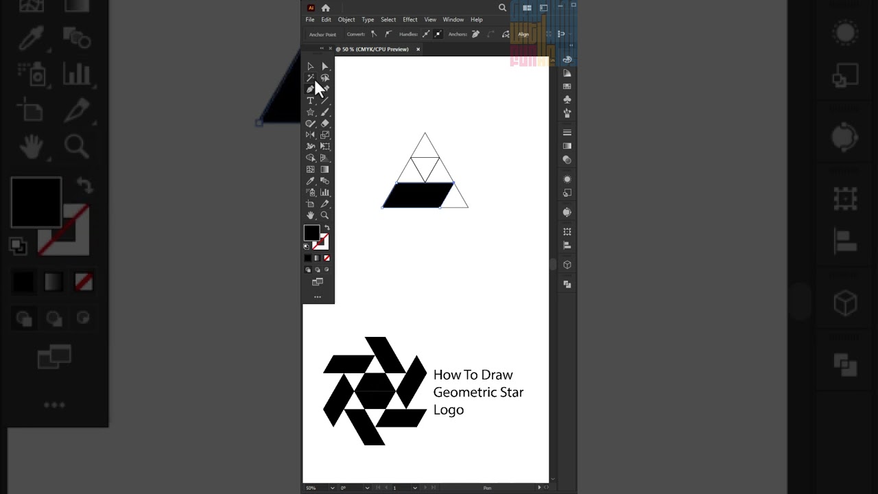 Geometric Star Logo Design Tutorial in adobe illustrator