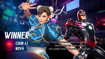 MARVEL VS CAPCOM INFINITE ARCADE MODE WITH NOVA AND CHUN-LI