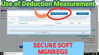 How To Use Deduction Measurement In Secure Soft | MGNREGS Estimate screenshot 5