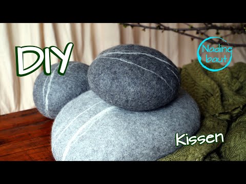 Kissen selber machen - Steinkissen filzen Anleitung - DIY Kissen ohne Nähmaschine