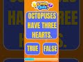Octopuses Have 3 Hearts? 🐙🤯 | True or False Quiz Challenge! #quiz #shorts