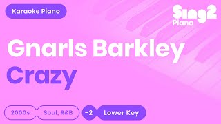 Gnarls Barkley  Crazy (Lower Key) Piano Karaoke