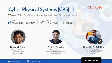 Webinar 10: CyberPhysical Systems - I Data Science, Machine Learning and AI webinar series