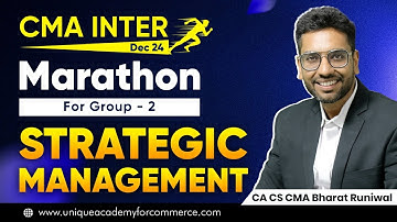 CMA Inter || Strategic Management Marathon (G2) || Dec 24 || CA CS CMA Bharat Runiwal