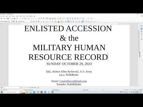 Видео: ENLISTED ACCESSION & the MILITARY HUMAN RESOURCE RECORDS