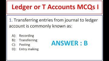 Ledger or T Accounts Mcqs | Senior Auditor Test Preparation | Ledger and Trail Balance MCQs |