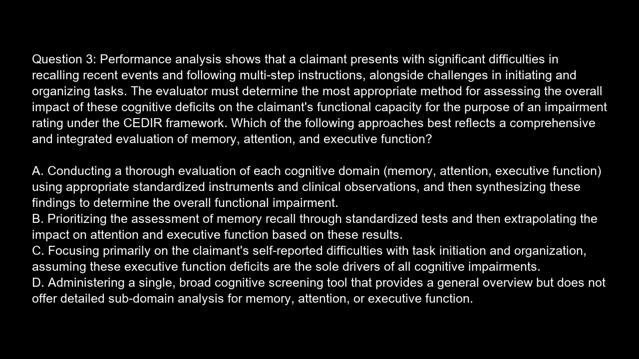 Certification in Evaluation of Disability and Impairment Rating  CEDIR  Free Practice Test And Answe