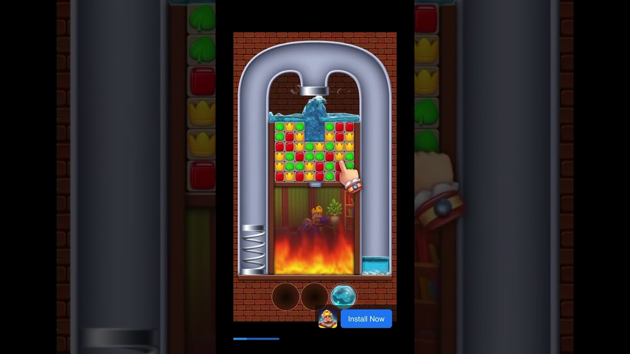 Royal match ad - pinball save king Robert 