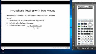 Hypothesis Testing with Two Independent Means