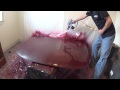 Painting car hood with rustoleum and a electric spray gun ! Painting car hood with rustoleum and a electric spray gun !