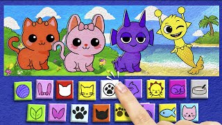 La aventura de Sprunki entre gatos y sirenas 🐈🧜‍♀️✨ | Un increíble libro-juego de papel