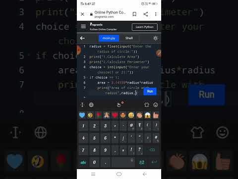 Program to calculate Area and Perimeter of Circle|| Python||
