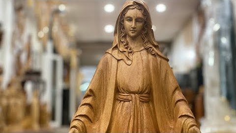 #112 Tác Phẩm Tượng Đức Mẹ Ban Ơn Gỗ Gõ | Tượng Gỗ Công Giáo
