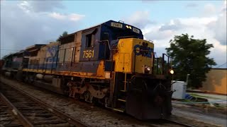 [CSX] 7561 C40-8 Leads W088-06 Ballast Train With A little Quelling Action In Fayetteville NC